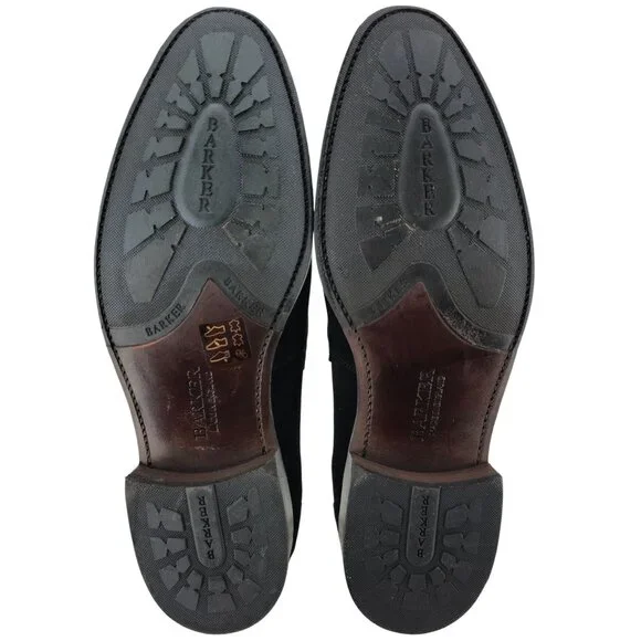 NEW Barker England UK Dress Shoes Black Suede Leather Penny Loafers Mens 11.5 - Picture 3 of 11